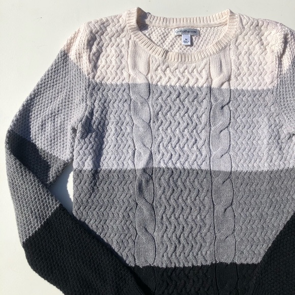 Croft & Barrow Color Block Cable Knit Sweater M - Picture 3 of 7